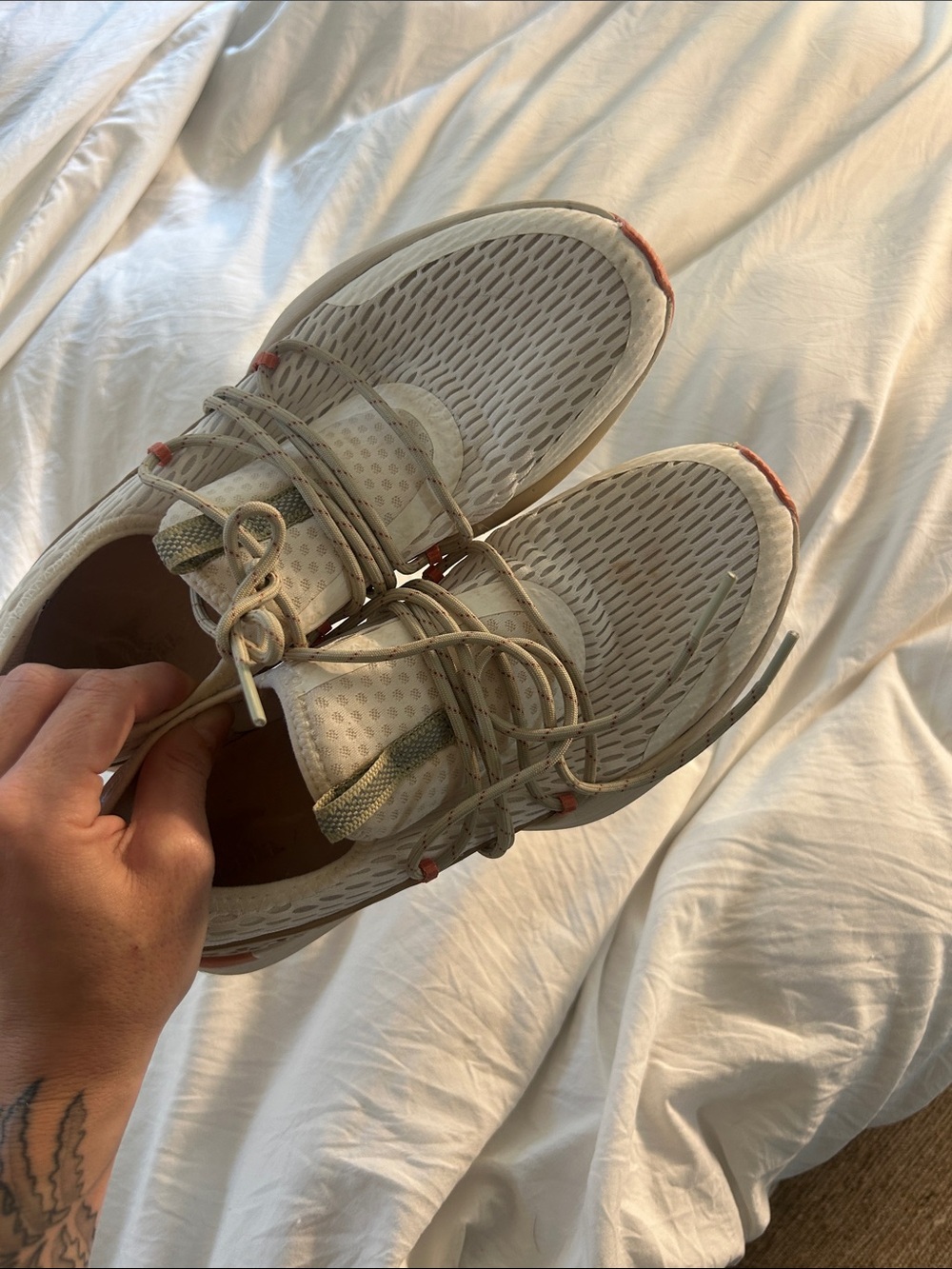 Sorel Women's Cream and Coral-Trim Lace-Up Platform Sneaker - Picture 2 of 5